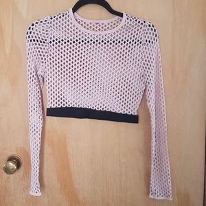 Cropped netted long sleeve